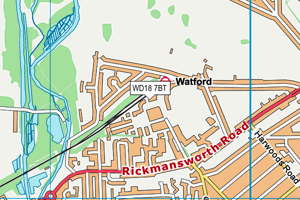 WD18 7BT map - OS VectorMap District (Ordnance Survey) WD18 7BT map - OS VectorMap District (Ordnance Survey)