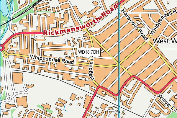 WD18 7DH map - OS VectorMap District (Ordnance Survey) WD18 7DH map - OS VectorMap District (Ordnance Survey)