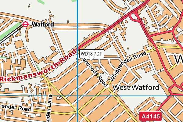 WD18 7DT map - OS VectorMap District (Ordnance Survey) WD18 7DT map - OS VectorMap District (Ordnance Survey)