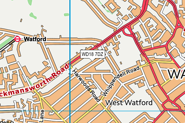 WD18 7DZ map - OS VectorMap District (Ordnance Survey) WD18 7DZ map - OS VectorMap District (Ordnance Survey)