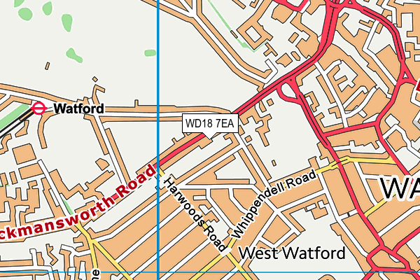 WD18 7EA map - OS VectorMap District (Ordnance Survey) WD18 7EA map - OS VectorMap District (Ordnance Survey)