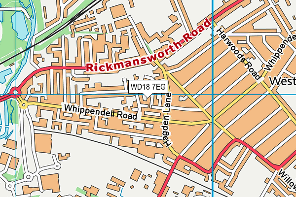 WD18 7EG map - OS VectorMap District (Ordnance Survey) WD18 7EG map - OS VectorMap District (Ordnance Survey)