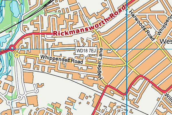 WD18 7EJ map - OS VectorMap District (Ordnance Survey) WD18 7EJ map - OS VectorMap District (Ordnance Survey)