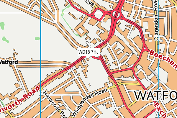 WD18 7HJ map - OS VectorMap District (Ordnance Survey) WD18 7HJ map - OS VectorMap District (Ordnance Survey)