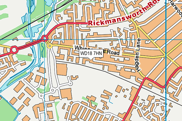 WD18 7HN map - OS VectorMap District (Ordnance Survey) WD18 7HN map - OS VectorMap District (Ordnance Survey)