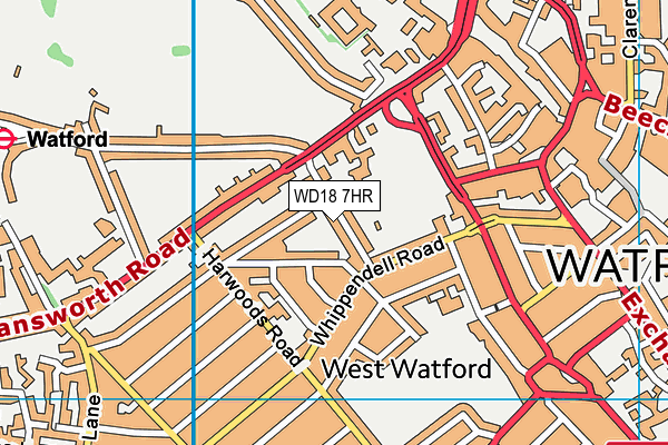 WD18 7HR map - OS VectorMap District (Ordnance Survey) WD18 7HR map - OS VectorMap District (Ordnance Survey)