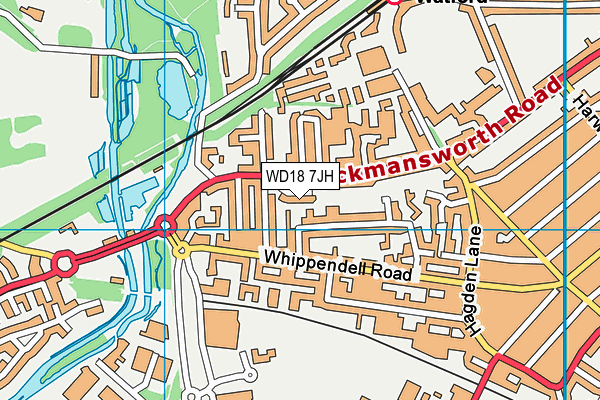 WD18 7JH map - OS VectorMap District (Ordnance Survey) WD18 7JH map - OS VectorMap District (Ordnance Survey)