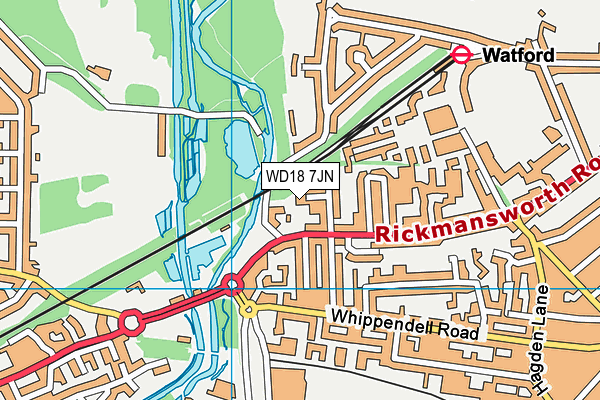 WD18 7JN map - OS VectorMap District (Ordnance Survey) WD18 7JN map - OS VectorMap District (Ordnance Survey)