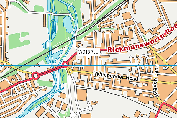 WD18 7JU map - OS VectorMap District (Ordnance Survey) WD18 7JU map - OS VectorMap District (Ordnance Survey)