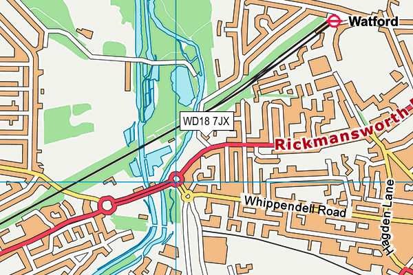 WD18 7JX map - OS VectorMap District (Ordnance Survey) WD18 7JX map - OS VectorMap District (Ordnance Survey)