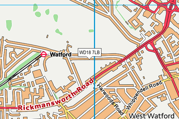 WD18 7LB map - OS VectorMap District (Ordnance Survey) WD18 7LB map - OS VectorMap District (Ordnance Survey)