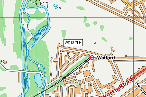 WD18 7LH map - OS VectorMap District (Ordnance Survey) WD18 7LH map - OS VectorMap District (Ordnance Survey)