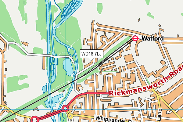 WD18 7LJ map - OS VectorMap District (Ordnance Survey) WD18 7LJ map - OS VectorMap District (Ordnance Survey)