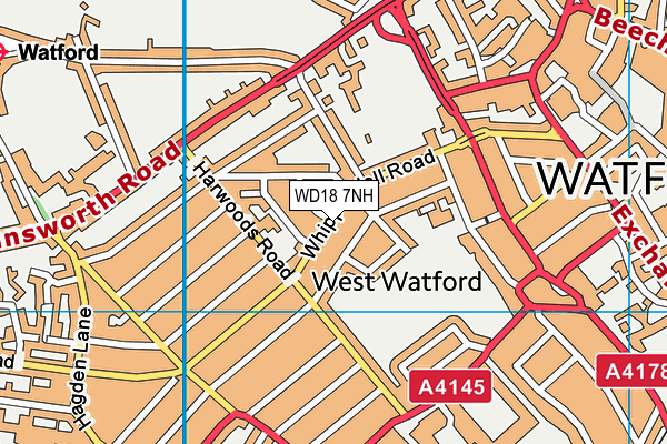 WD18 7NH map - OS VectorMap District (Ordnance Survey) WD18 7NH map - OS VectorMap District (Ordnance Survey)