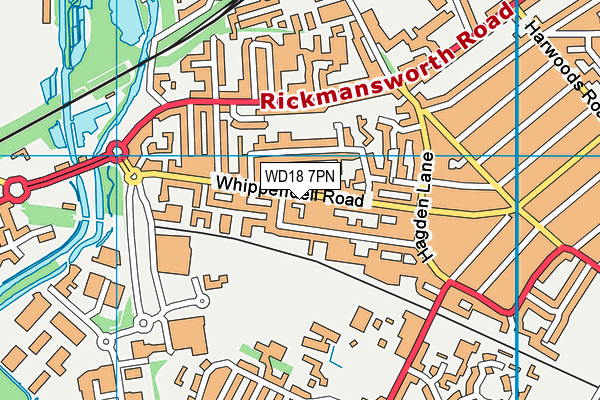 WD18 7PN map - OS VectorMap District (Ordnance Survey) WD18 7PN map - OS VectorMap District (Ordnance Survey)