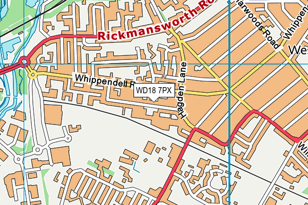 WD18 7PX map - OS VectorMap District (Ordnance Survey) WD18 7PX map - OS VectorMap District (Ordnance Survey)