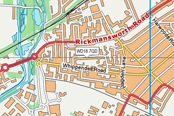 WD18 7QD map - OS VectorMap District (Ordnance Survey) WD18 7QD map - OS VectorMap District (Ordnance Survey)