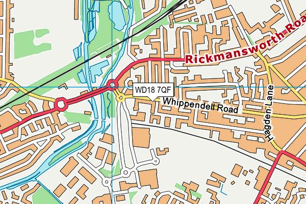 WD18 7QF map - OS VectorMap District (Ordnance Survey) WD18 7QF map - OS VectorMap District (Ordnance Survey)