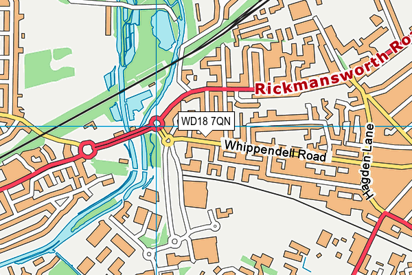 WD18 7QN map - OS VectorMap District (Ordnance Survey) WD18 7QN map - OS VectorMap District (Ordnance Survey)