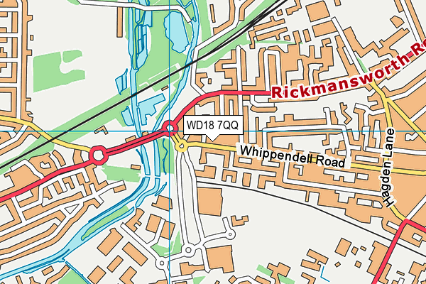 WD18 7QQ map - OS VectorMap District (Ordnance Survey)