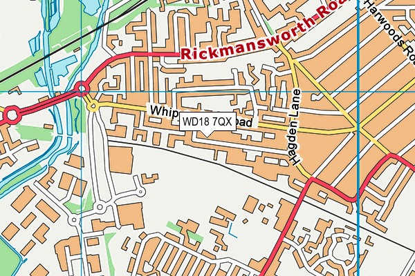 WD18 7QX map - OS VectorMap District (Ordnance Survey) WD18 7QX map - OS VectorMap District (Ordnance Survey)