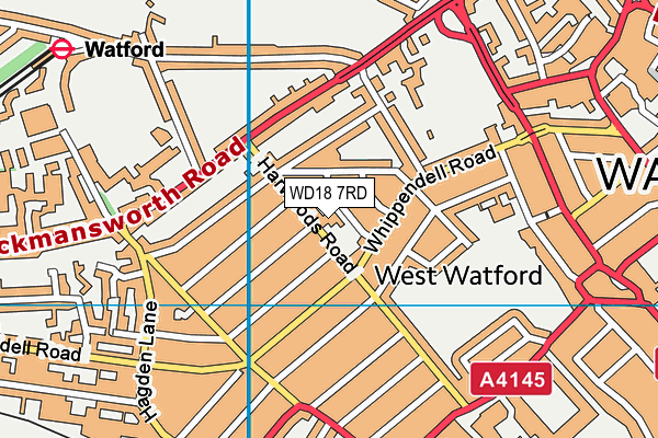 WD18 7RD map - OS VectorMap District (Ordnance Survey)
