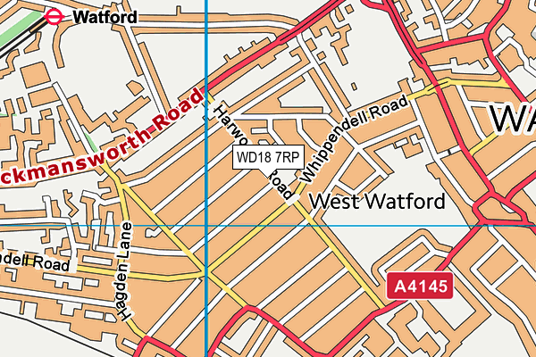 WD18 7RP map - OS VectorMap District (Ordnance Survey) WD18 7RP map - OS VectorMap District (Ordnance Survey)