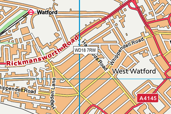 WD18 7RW map - OS VectorMap District (Ordnance Survey) WD18 7RW map - OS VectorMap District (Ordnance Survey)