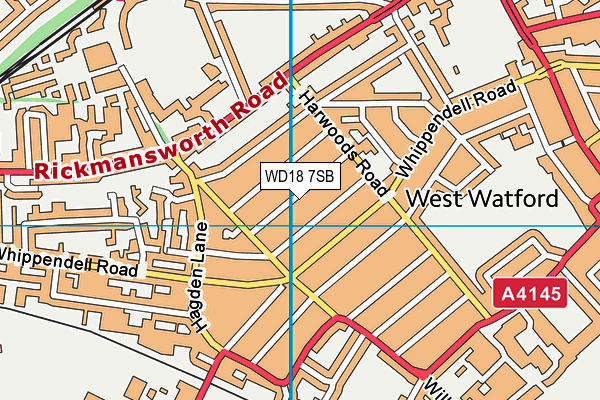 WD18 7SB map - OS VectorMap District (Ordnance Survey) WD18 7SB map - OS VectorMap District (Ordnance Survey)