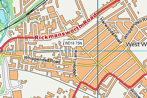 WD18 7SN map - OS VectorMap District (Ordnance Survey) WD18 7SN map - OS VectorMap District (Ordnance Survey)