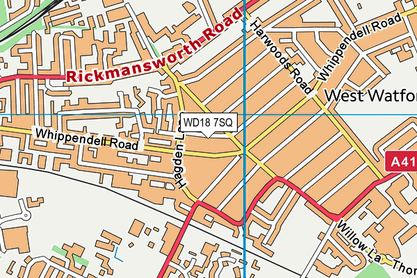 WD18 7SQ map - OS VectorMap District (Ordnance Survey) WD18 7SQ map - OS VectorMap District (Ordnance Survey)