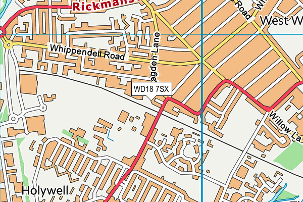 WD18 7SX map - OS VectorMap District (Ordnance Survey) WD18 7SX map - OS VectorMap District (Ordnance Survey)