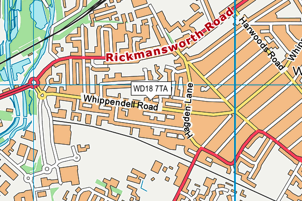 WD18 7TA map - OS VectorMap District (Ordnance Survey) WD18 7TA map - OS VectorMap District (Ordnance Survey)