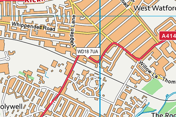 WD18 7UA map - OS VectorMap District (Ordnance Survey) WD18 7UA map - OS VectorMap District (Ordnance Survey)