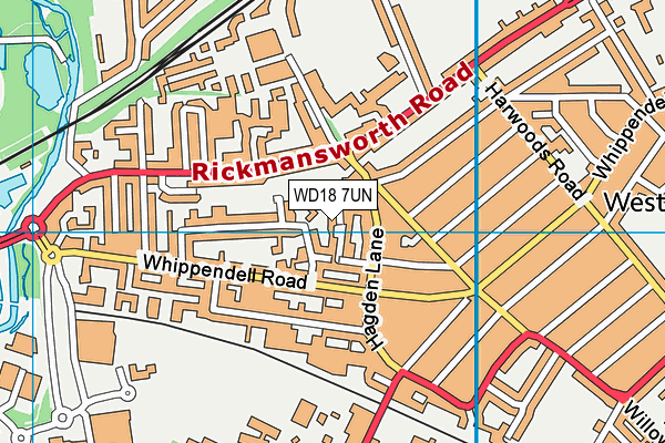 WD18 7UN map - OS VectorMap District (Ordnance Survey) WD18 7UN map - OS VectorMap District (Ordnance Survey)