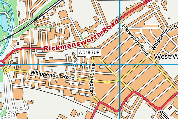 WD18 7UP map - OS VectorMap District (Ordnance Survey) WD18 7UP map - OS VectorMap District (Ordnance Survey)
