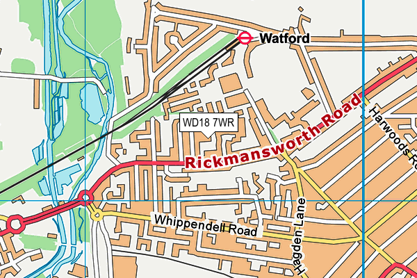 WD18 7WR map - OS VectorMap District (Ordnance Survey) WD18 7WR map - OS VectorMap District (Ordnance Survey)