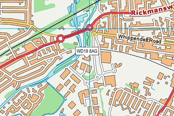 WD18 8AG map - OS VectorMap District (Ordnance Survey) WD18 8AG map - OS VectorMap District (Ordnance Survey)