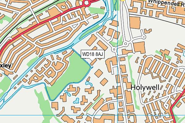WD18 8AJ map - OS VectorMap District (Ordnance Survey) WD18 8AJ map - OS VectorMap District (Ordnance Survey)