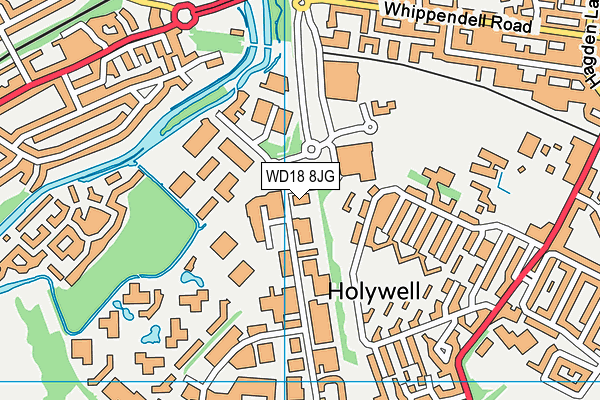 WD18 8JG map - OS VectorMap District (Ordnance Survey) WD18 8JG map - OS VectorMap District (Ordnance Survey)