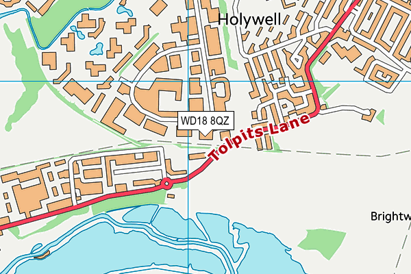 WD18 8QZ map - OS VectorMap District (Ordnance Survey)
