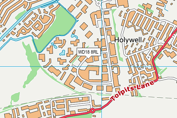 WD18 8RL map - OS VectorMap District (Ordnance Survey)
