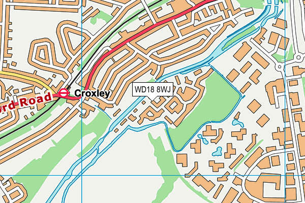 WD18 8WJ map - OS VectorMap District (Ordnance Survey)