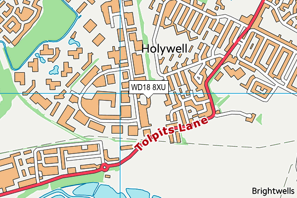 WD18 8XU map - OS VectorMap District (Ordnance Survey)