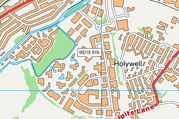 WD18 8YA map - OS VectorMap District (Ordnance Survey) WD18 8YA map - OS VectorMap District (Ordnance Survey)