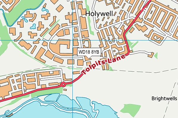 WD18 8YB map - OS VectorMap District (Ordnance Survey) WD18 8YB map - OS VectorMap District (Ordnance Survey)