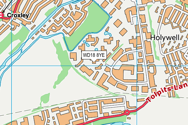 WD18 8YE map - OS VectorMap District (Ordnance Survey) WD18 8YE map - OS VectorMap District (Ordnance Survey)