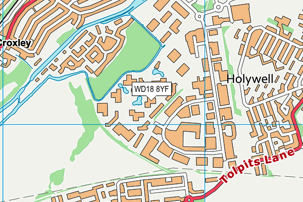 WD18 8YF map - OS VectorMap District (Ordnance Survey) WD18 8YF map - OS VectorMap District (Ordnance Survey)