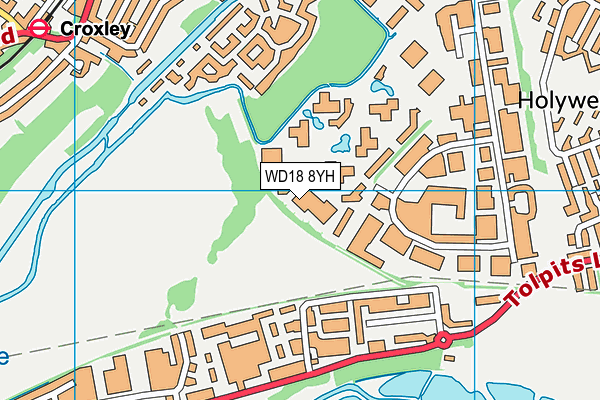 WD18 8YH map - OS VectorMap District (Ordnance Survey) WD18 8YH map - OS VectorMap District (Ordnance Survey)