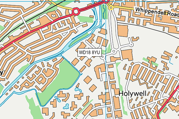 WD18 8YU map - OS VectorMap District (Ordnance Survey) WD18 8YU map - OS VectorMap District (Ordnance Survey)